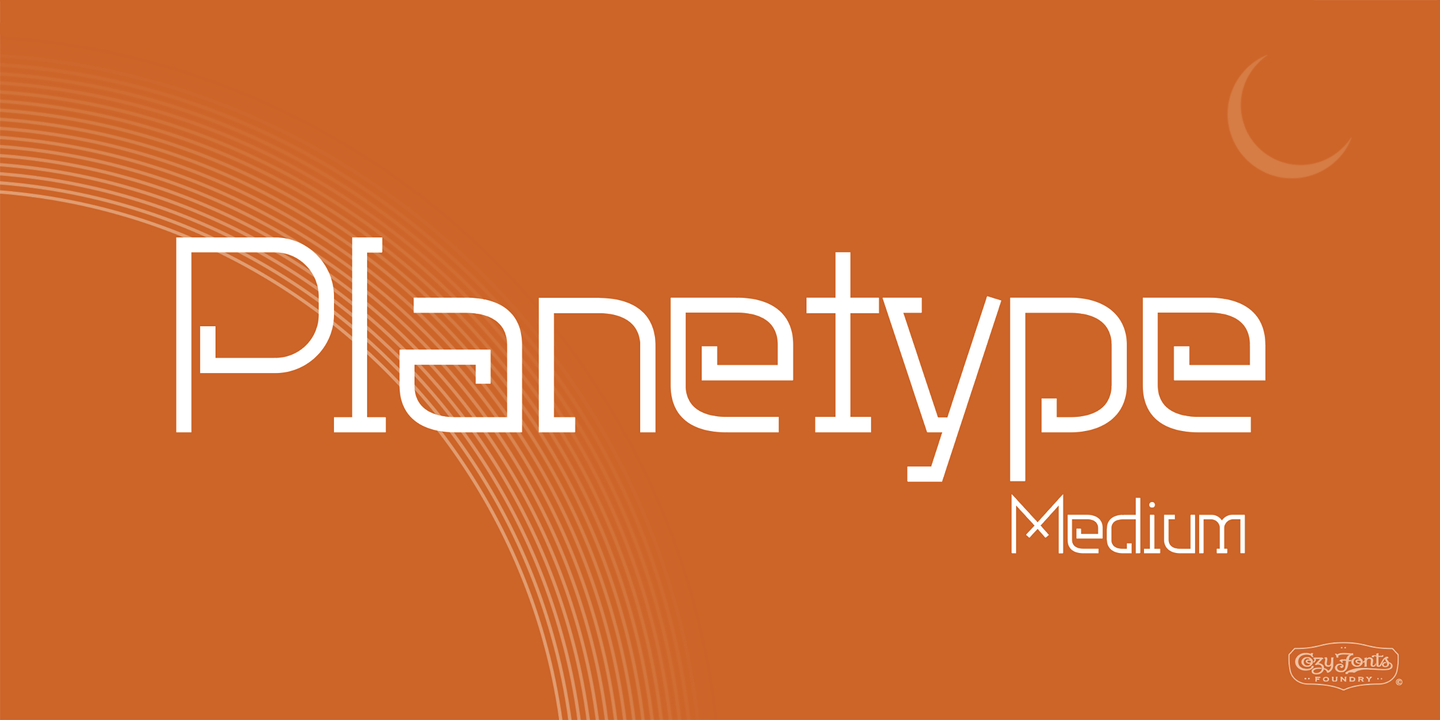 Beispiel einer Planetype Inline-Schriftart